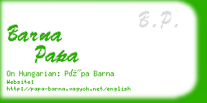 barna papa business card
